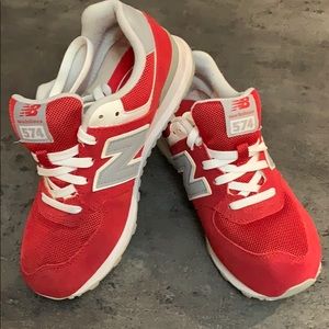Red new balances sneakers